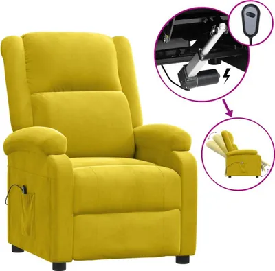Image de Fauteuil Relax Electrique Jaune Velours