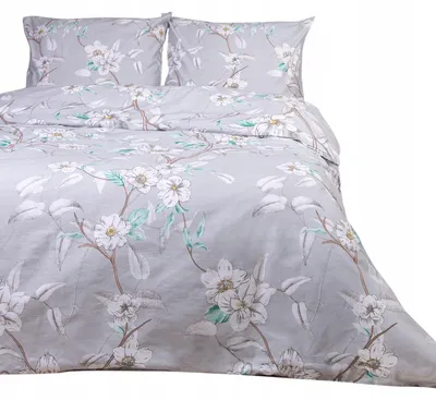 Produktbild von Darymex Baumwollbettwäsche 220x200 Blumen Grau