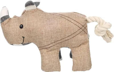 Produktbild von Flamingo Hundespielzeug Wigri Nashorn mit Seil beige