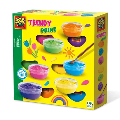 Obrázok produktu pre SES Creative 00382, Modrá, Zelená, Oranžová, Ružová, Purpurová, Žltá, farba, pasta, 45 ml, 6 kusov