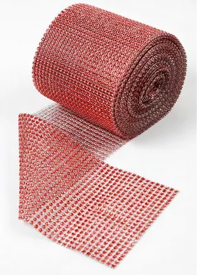 Produktbild von Dekoband Strassbandoptik 9 m , 24‑reihig Rot