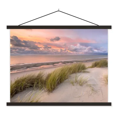 Produktbild von MuchoWow® Textilposter Strand - Meer - Dünen - Niederlande - Rosa 60x45 cm mit schwarzem Rahmen - Poster Schlafzimmer