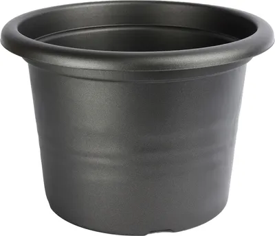 Produktbild von Garronda Blumentopf rund Kunststoff für Blumen und andere Pflanzen GD-0022 (1 Stück - Graphite, 23cm H=16,5cm)