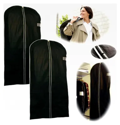 Produktbild von 2er Set Reise Kleidersack Kleiderschutzhülle 60x150 cm Schwarz Vlies