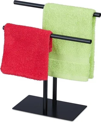 Image de Porte-serviettes - Porte-gant de toilette - Porte-bijoux - noir - 31 x 28,5 x 12 cm - Salle de bain & cuisine Porte-torchons