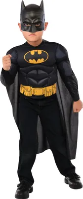 Produktbild von Batman Muskelbrust Shirt Umhang Maske Set Kinder
