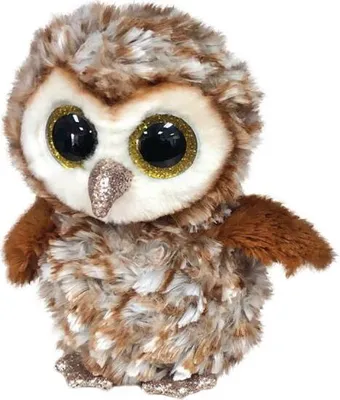 Produktbild von TY Beanie Boos Percy, Spielzeug-Eule, Braun, Weiß, Seide, China, 82 mm, 75 mm