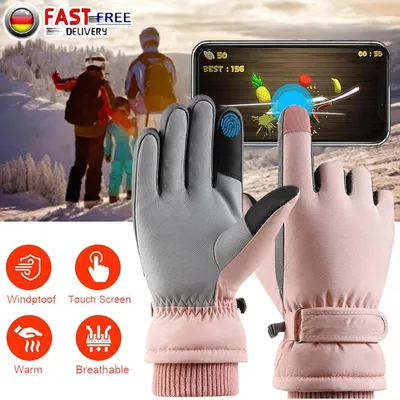 Produktbild von Thermo Touchscreen Winter Handschuhe Damen Herren Warme Windproof Fahrrad Thermo