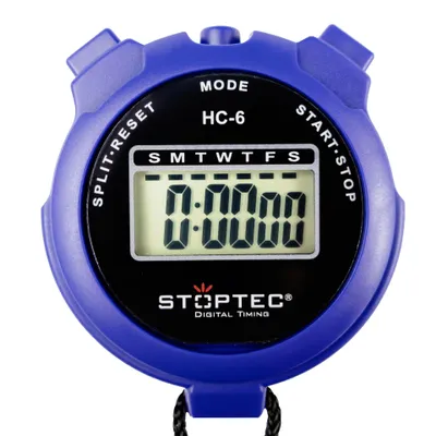 Produktbild von STOPTEC Stoppuhr HC-6 | Zwischenzeitmessung | Datum & Uhrzeit | Alarm | Blau