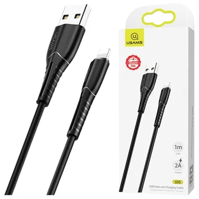 Produktbild von Usams U35 Lightning 2A Schnellladekabel 1M Schwarz/Schwarz Sj364Usb01 (Us-Sj364)