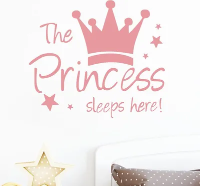Produktbild von Traumprinzessin mit Krone – Wandtattoo für Kinderzimmer, Babyzimmer, Mädchenzimmer, Wanddeko
