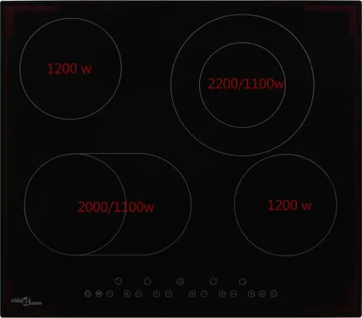 Obrázok produktu pre vidaXL Sklokeramická varná doska so 4 platňami Touch Control 6600 W