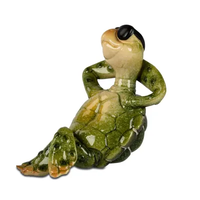 Produktbild von Formano 2er Set Schildkröten mit Sonnenbrille 10x9cm Deko Figuren aus Kunststein