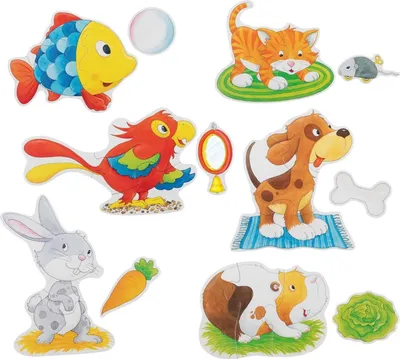Produktbild von Goki-Puzzle-Set Haustiere - 24 Teile