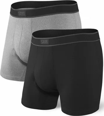 Produktbild von Herren atmungsaktive SAXX DAYTRIPPER Boxer Briefs Set 2 Stück - schwarz und grau - M
