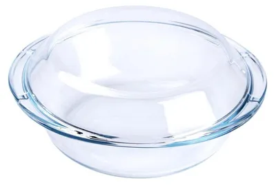 Immagine prodotto di Contenitore in vetro trasparente, forma rotonda, capacità 1 litro, con coperchio, adatto per forno, congelatore e lavastoviglie