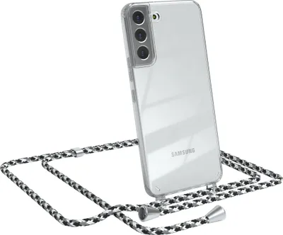 Produktbild von EAZY CASE Handykette kompatibel mit Samsung Galaxy S22 Plus 5G, Handyhülle mit Umhängeband, Handykordel, Schutzhülle Clear, Band in Schwarz