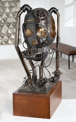 Obrázek produktu pro Gilde lampa "Cyberpunk" kovová stříbrná 68065