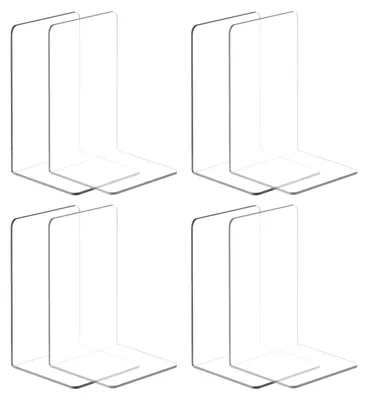 Productafbeelding van Solidchoice - Transparante Boekensteunen voor Organisatie en Decoratie