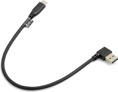 Produktbild von SYSTEM-S USB Kabel Type C (Male) zu 3.0 A (Male) Winkel Links 32 cm