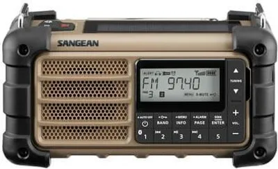 A Sangean MMR-99 Sand Tragbares Radio is shown against a light gray background.