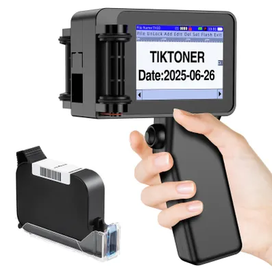 Image de Mini imprimante à jet d'encre portable - Cartouche d'encre noire de 42 ml - Connexion USB