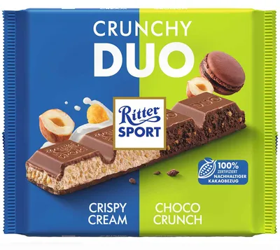 Productafbeelding van Ritter SPORT 5979555007 Ritter SPORT Crunchy Duo Schokolade 218,0 g