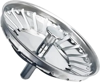 Produktbild von Spülbecken-Sieb, Spülbeckenstöpsel, Spülbecken-Siebdeckel, Edelstahl-Spülbecken-Sieb, 84 mm Durchmesser, 25 mm Stangenlänge