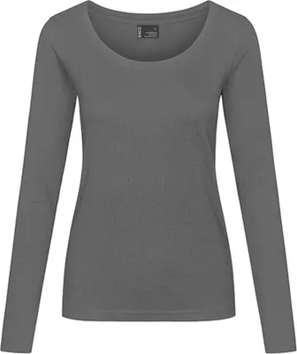 Immagine prodotto di EXCD by Promodoro 4095 | T-shirt donna manica lunga, single jersey - Colore: Steel Grey - Taglia: M