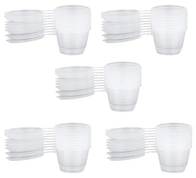Produktbild von 50 transparente Mini-Kunststoffbecher mit Deckel, 100 ml