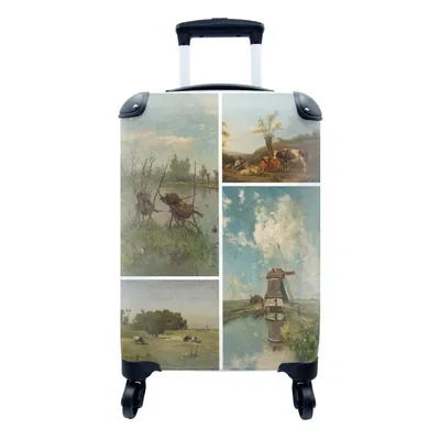 Produktbild von MuchoWow® Koffer Handgepäck Trolley Rollkoffer Kleine Reisekoffer mit 4 Rollen - Kunst - Niederlande - Collage - Cabin Size < 55x40x23 cm & 55x40x20 cm - Fotokoffer - Kabinenkoffer - Boardgepäck - Reise-Box - Reisekoffer - Reisegepäck - Koffer mit Bild - Trolley für Kinder