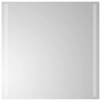 A plain, reflective surface with two vertical light strips on the sides.