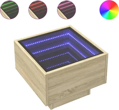 Produktbild von vidaXL Beistelltisch mit LED Sonoma Eiche 40x40x30 cm Holzwerkstoff