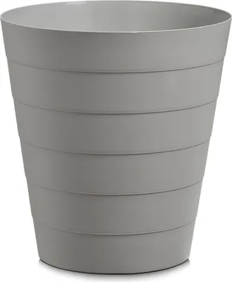 Produktbild von Papierkorb Mülleimer für Büro, Bad, Jugendzimmer & Kinderzimmer 13,5 Liter, 29 x 29 x 30 cm, Kunststoff, rund, grau