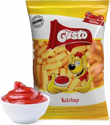 Obrázek produktu pro Kukuřičné chipsy Gusto s příchutí kečupu 80 g