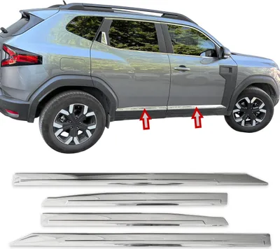 Image de Baguettes de porte en acier inoxydable chromé adaptées à la Dacia Duster III | Année de construction à partir de 2024>
