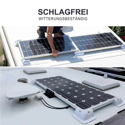 Zdjęcie produktu dla enjoy solar® Spoiler ABS z podwójnym przejściem dachowym do modułu solarnego, czarny, do kampera, przyczepy kempingowej i łodzi, 0% VAT.