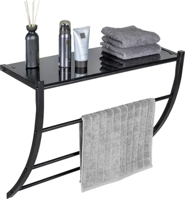 Produktbild von WENKO Metall Wandregal Tarderia in Schwarz 56 x 46 x 21,5 cm