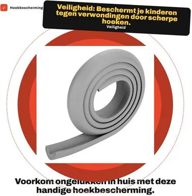 Produktbild von Kantenschutz – Stoßfest – Kantenschutz für Tische – Sicherheitsleiste – Gummi – 200 cm – Schutz für Babys – Kantenverkleidung