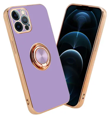 Produktbild von Cadorabo Schutzhülle für Apple iPhone 12 PRO Hülle in Lila Etui Case Cover Kameraschutz magnetische Autohalterung