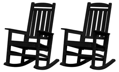 Produktbild von Garten Schaukelstühle 2 Stück Schwarz 70x92x107,5 cm HDPE