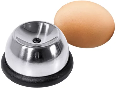 Productafbeelding van Eierprikker van roestvrij staal 18/10, satijn afgewerkt, met schuin hol handvat, van hoge kwaliteit