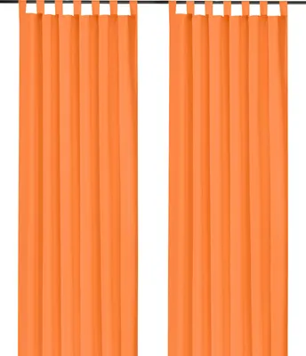 Obrázek produktu pro heimtexland ® smyčkový šátek včetně volánkové pásky neprůhledná záclona dekorační šátek uni typ117 oranžová výška 175 cm x šířka 140 cm