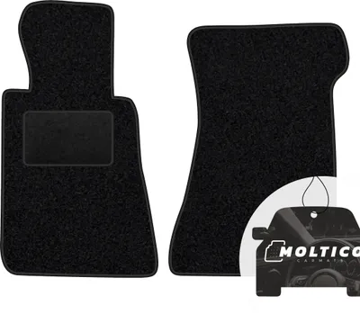 Produktbild von moto-MOLTICO Vorne Fußmatten Auto Velours Autoteppiche Schwarz Automatten Set 2-teilig passend für Mercedes-Benz SL R107 1971-1989