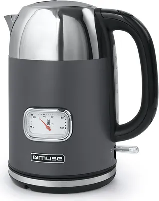 Produktbild von Muse MS-020 DG, 1,7 l, 2200 W, Grau, Edelstahl, Edelstahl, Wasserstandsanzeige, Drahtlos