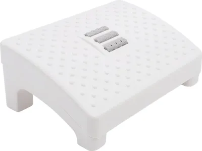 Image de Tabouret repose-pieds, confortable sous le bureau, pied antidérapant avec roulette de massage, pour la maison, le bureau, la salle de bains, blanc
