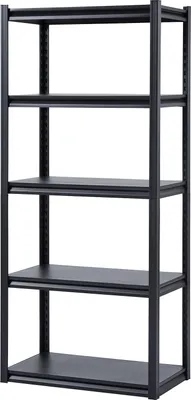 Zdjęcie produktu dla Regały magazynowe SucceBuy, nośność 2000 funtów, 5-poziomowe regały garażowe, 18" D x 32" W x 72" H, regulowane regały metalowe do garażu, idealne do kuchni, przechowywania, piwnicy, czarne