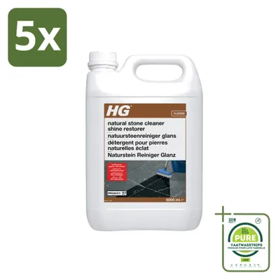 Produktbild von 5 x HG Natuurstein Reiniger Glanz - 5 L - Großpackung - 5 Stücke