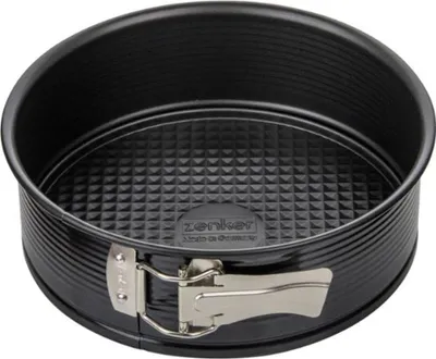 Image de Zenker Moule à charnière Ø 20 cm, moule à pâtisserie avec revêtement anti-adhésif, moule à gâteau rond à fond plat (couleur : noir)