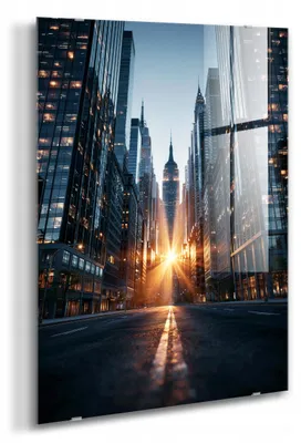 Productafbeelding van STYLER Glaswanddecor 80x120 cm, stadsbeeld, urban design, wanddecoratie voor woonkamer, slaapkamer, hal, modern interieur